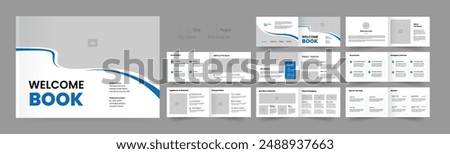 Landscape House rental welcome book template 16 pages welcome book layout design 