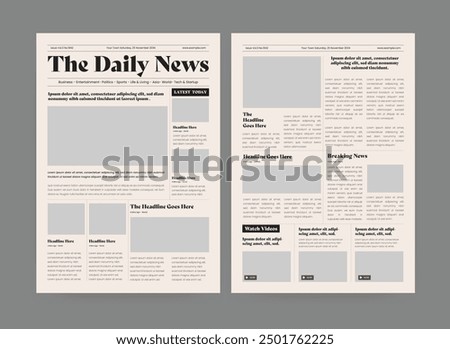 Newspaper Template And The Daily News Layout Design