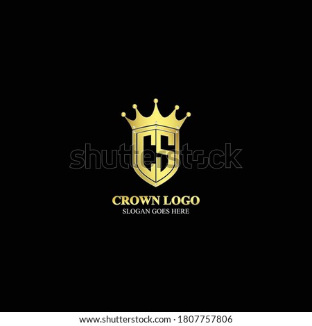CS Crown golden color logo. 100% Unique and editable. You can download and edite this logo.  Stock fotó © 