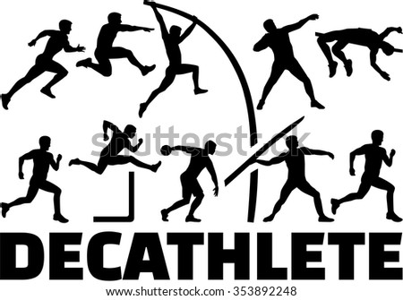 Decathlon silhouette of athletics