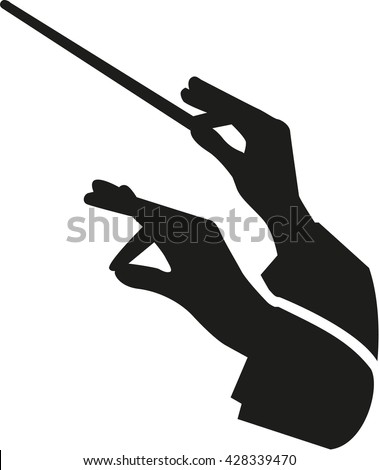 Conductor hands with baton