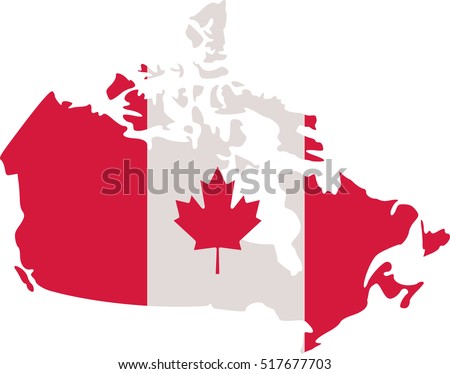 Canadian map with canada flag
