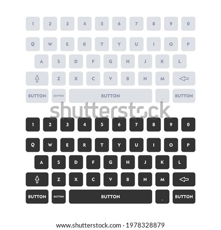 Keyboard template in touchscreen device with numbers and letters. User Keypad Interface.