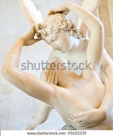 Antonio Canova\'s statue Psyche Revived by Cupid\'s Kiss, first commissioned in 1787, exemplifies the Neoclassical devotion to love and emotion