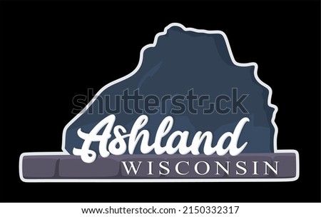 Ashland Wisconsin with black background 