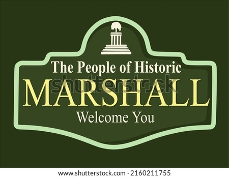 Marshall Michigan with green background 