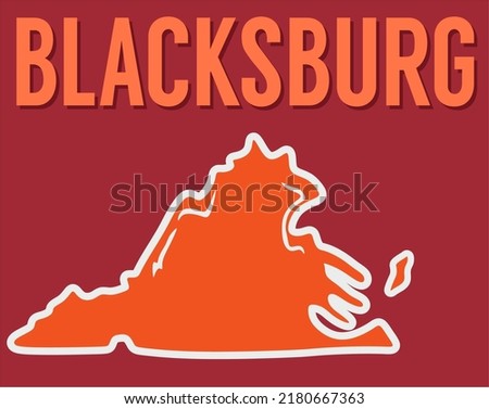 Blackburg Virginia with red background 