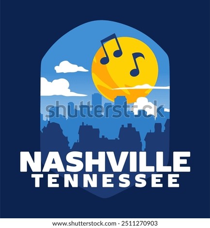 nashville tennessee with blue background