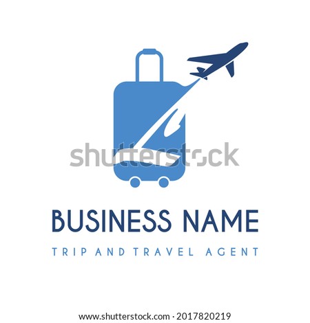 Initial Letter L with Suitcase Bag and Air Plane for Travel and Trip Agent Business Logo Idea. Recreation, Voyage, Vacation, Transport Service Company Logo Design Concept