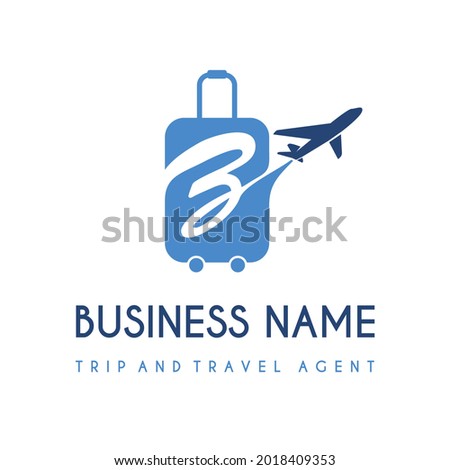 Initial Letter Z with Suitcase Bag and Air Plane for Travel and Trip Agent Business Logo Idea. Recreation, Voyage, Vacation, Transport Service Company Logo Design Concept