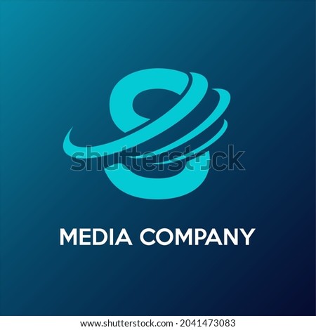 Initial Letter S with Sphere Signal Frequency Transmission for Antenna, Broadcast, Media, Information, Communication, Internet, Wireless Service Company Modern Logo Idea 