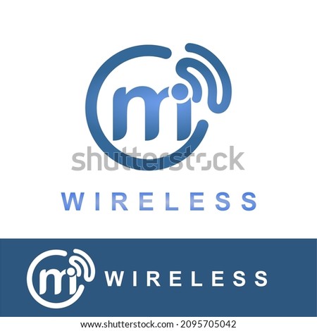 Modern Flat Initial m Letter with Signal Wireless Symbol for Information, Technology, Internet Connection, Wi-Fi, NetworkService Company Logo Idea Zdjęcia stock © 