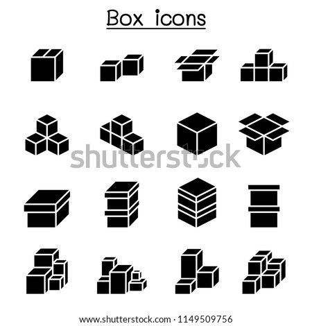 Boxes icon set 