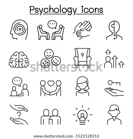 Psychology icon set in thin line style Сток-фото © 