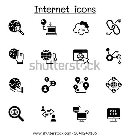 Internet connection icon set vector illustration graphic design