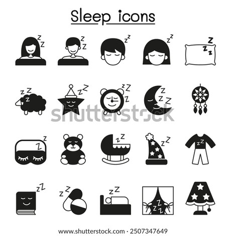 Sleep icons set vector illustration graphic design