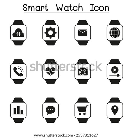 Smart watch icon set vector illustration 