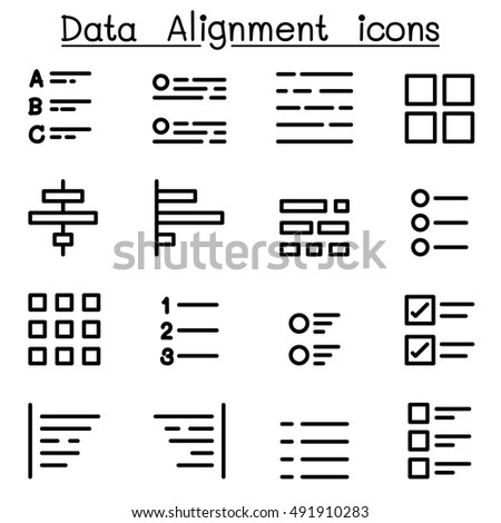 Data Alignment icon set