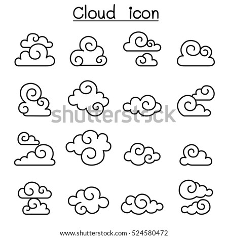 Abstract Cloud , Chinese Cloud , Curl cloud ,Decoration cloud, cloud icon set