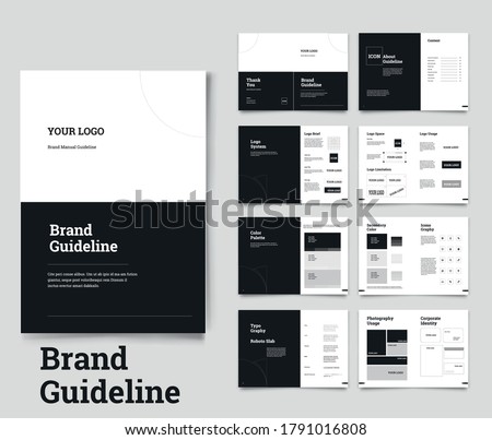 Brand Guideline Template Brand Style Guide Book Brochure Layout Brand Book Brand Manual Foto d'archivio © 