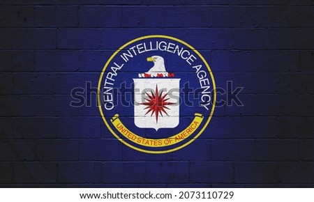 The CIA (Central Intelligence Agency) painted on a brick wall. Zdjęcia stock © 
