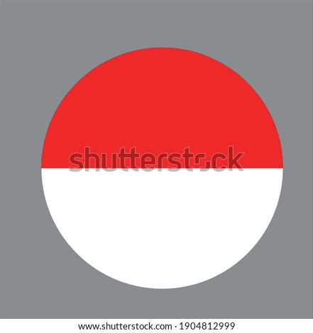 INDONESIA flag circle flat style icon design