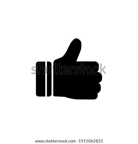 Hand Thumb Up icon flat. Illustration isolated on white background.