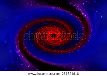 Spiral fractal multicolored galaxies on abstract background