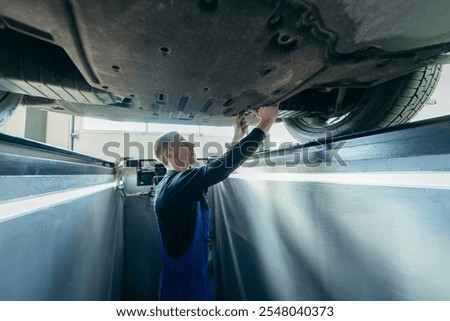 Similar – Image, Stock Photo Wheel repair shop axis