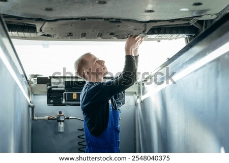 Similar – Image, Stock Photo Wheel repair shop axis