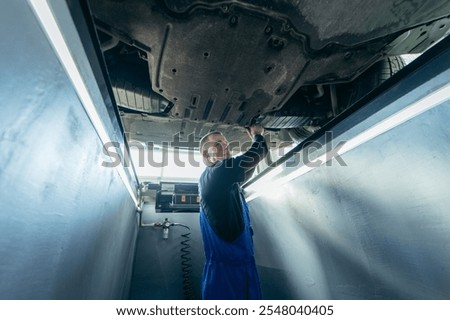 Similar – Image, Stock Photo Wheel repair shop axis
