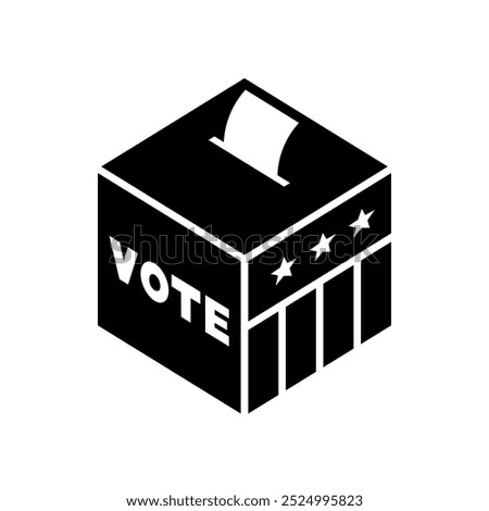 Voting Ballot Box Icon with Stars and Stripes Design, Vector Illustration