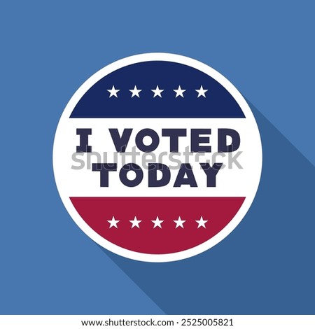 White Circular Design with I Voted Today Text, Vector Illustration