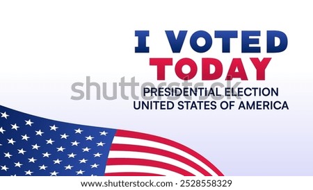 I Voted Today Patriotic Banner with American Flag Design Vector Illustration