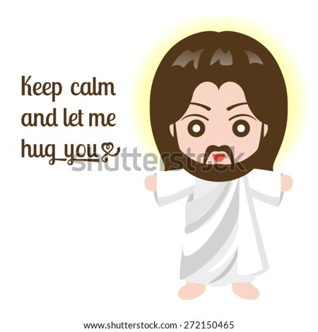 Vector Jesus christ in cute style set one picture three