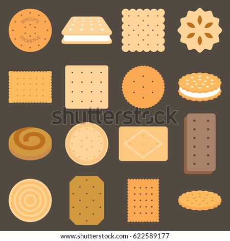 Collection of biscuit in flat design
