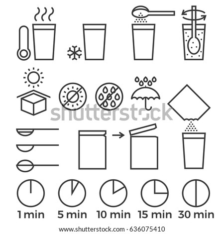 cooking sign instruction for manual on packing, outline icon