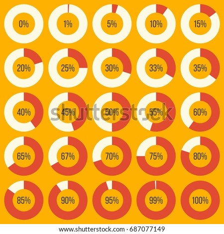 doughnut chart diagram in percentage for using in info graphic, flat design