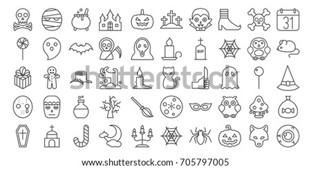 big set of halloween outline icon include monster such as angle of death dracula - Halloween Outlines big set of halloween outline icon include monster such as angle of death dracula - Halloween Outlines
