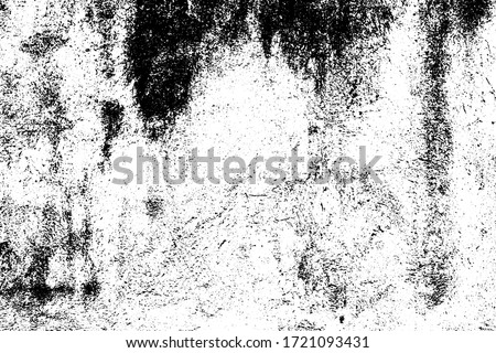 Grunge old texture in black and white. Aged vector surface with scratches, gaps, splits and crumbling stone. Distressed overlay for creating openwork background in 3D design of country loft interior