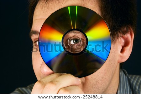 man looking for CD