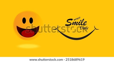 World smile day, World laughter day, happy smile day vector design, banner, poster, suitable for greeting card. World emoji day, Social media template. International happiness. vector illustration