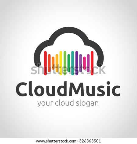 Cloud Music,Cloud Logo,Vector Logo Template