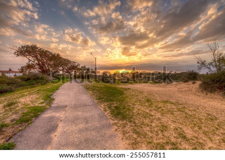 Road to the sunset, HDR image (Ashkelon National Park, Israel)