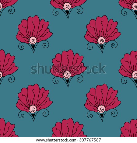 Seamless bright floral pattern. Background for textile, poster, card or wrapping paper.