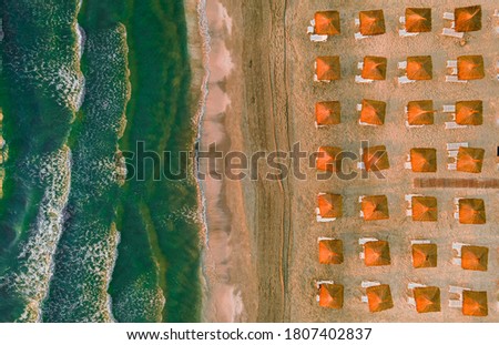 Romania beach Mamaia plaja black sea landscape drone shot Imagine de stoc © 