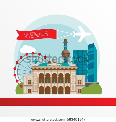 Vector Vienna, Austria skyline