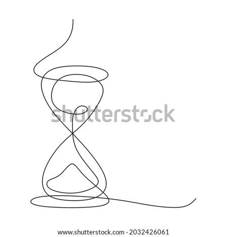 continuous drawing with a single hourglass timer line.