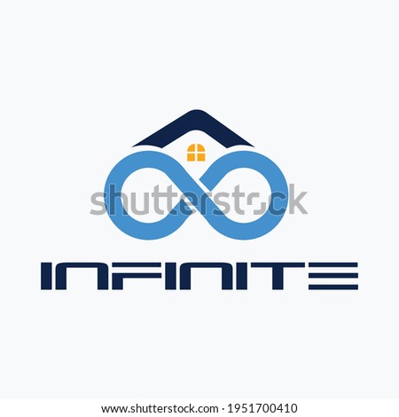 Infinity loop logo icon. Vector unlimited infinity, endless line shape sign. Blue Infinity Vector Logo Template Illustration Design. Vector EPS 10.