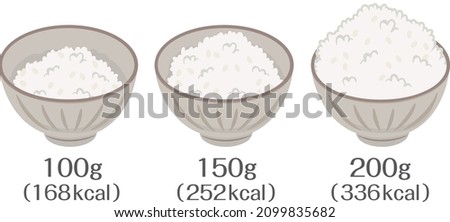 Calorie comparison of the amount of rice